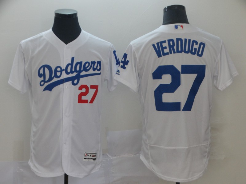 Men's Los Angeles Dodgers #27 Alex Verdugo White 2019 Flex Base Stitched MLB Jersey